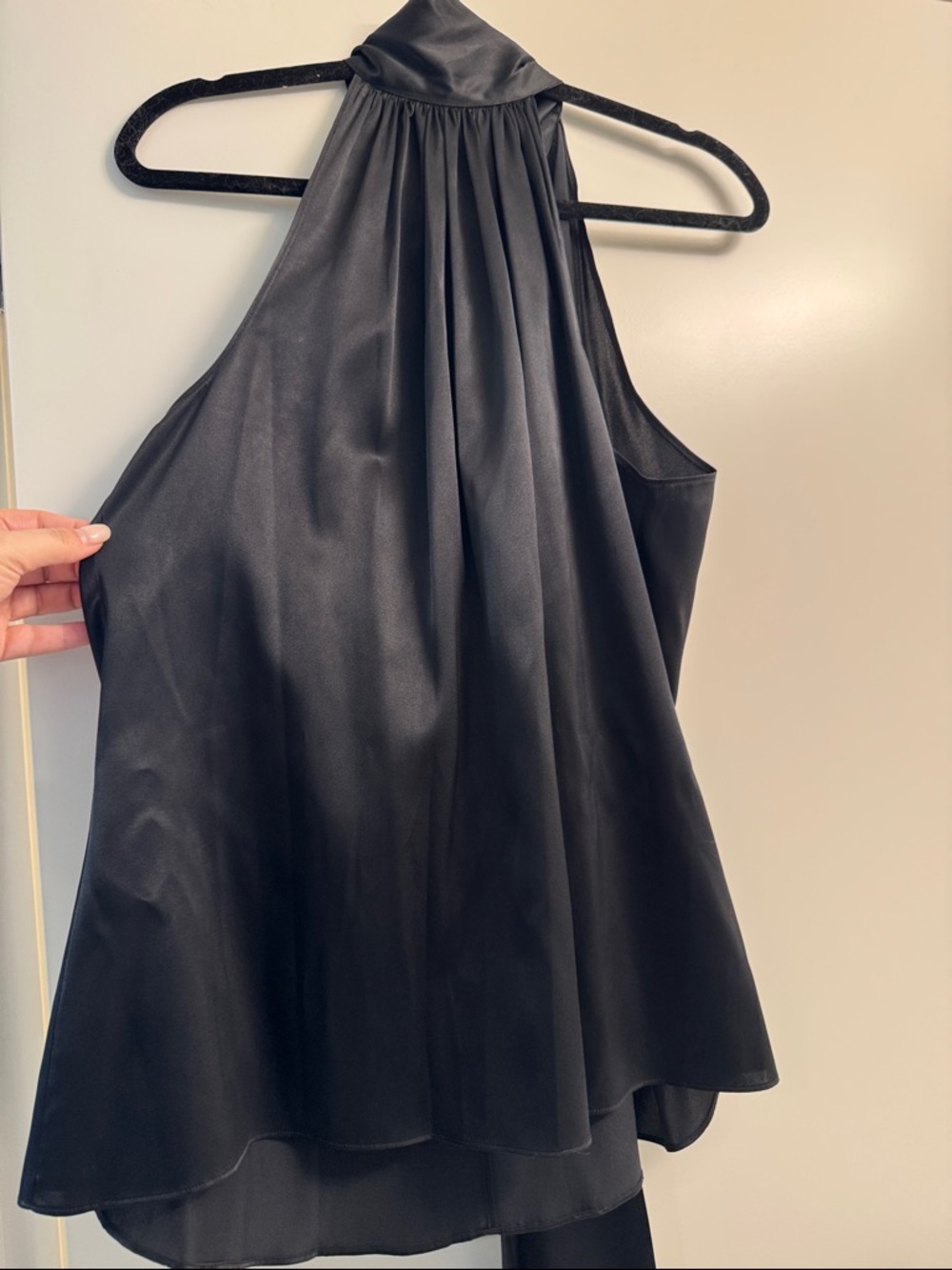 New Ramy Brook Black High-Low Halter Top L